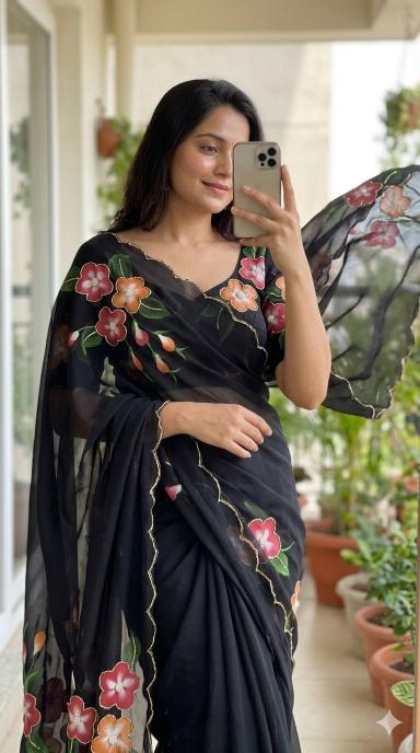 Svara flower saree wholesale clothing websites india